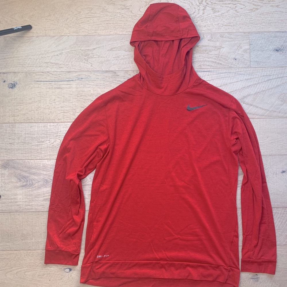 Nike Dri-Fit Hooded Lightweight Pullover Large Red